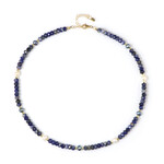 Zilveren halsketting met Witte zoetwater kweekparels (Riya)