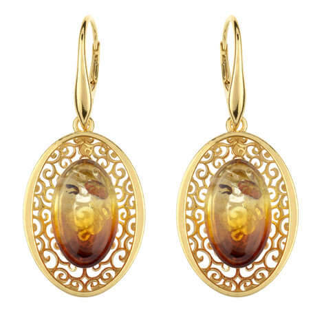 Pendientes en plata con Ámbar del Báltico amanecer (dagen)