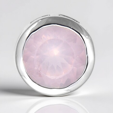 Ciondolo in argento con Quarzo Rosa (MONOSONO COLLECTION)