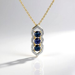 Collana in argento con Zaffiro Stellato Blu