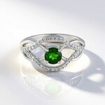 Anello in argento con Diopside Russo