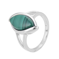 Anillo en plata con Malaquita