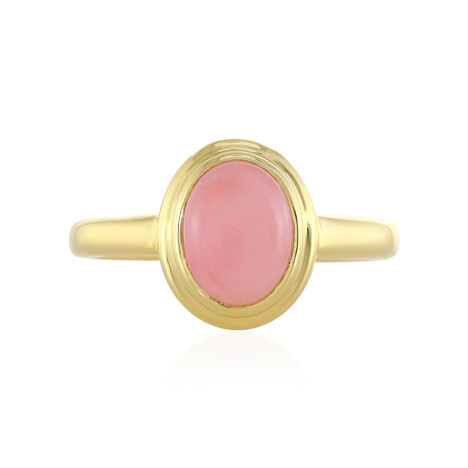 Pinkfarbener Opal-Silberring
