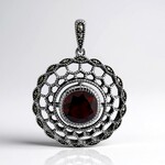 Ciondolo in argento con Granato Mozambico (Annette classic)