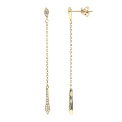 Gouden oorbellen met SI2 (H) Diamanten