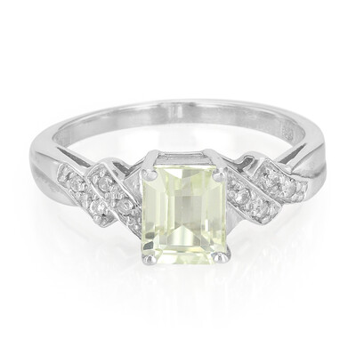 Anello placcato in platino con Kunzite Canarino