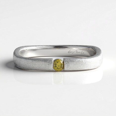 Anello in argento con Diamante Giallo I2 (de Melo)