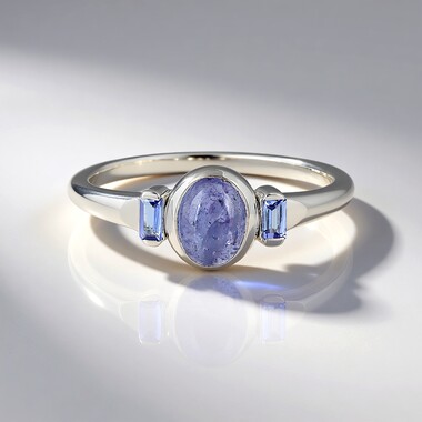Anillo en plata con Tanzanita