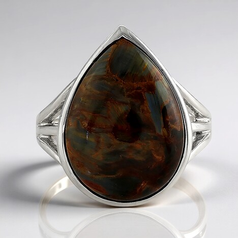 Anello in argento con Pietersite Dorata