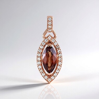 Pendentif en argent et Zircon rose (Adela Silber)