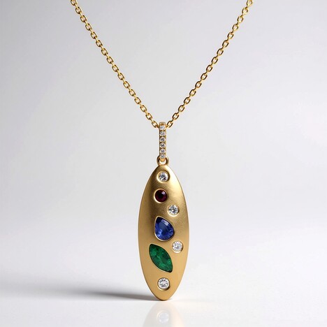 Collana in oro con Smeraldo Zambia AAA (Adela Gold)