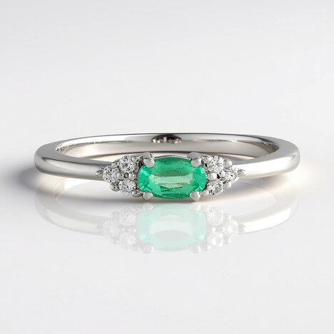 Anello in argento con Smeraldo Colombiano