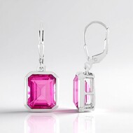 Pendientes en plata con Cuarzo rosado