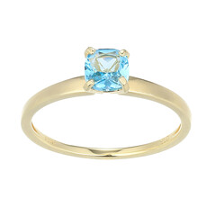 Anello in argento con Topazio Blu Svizzero