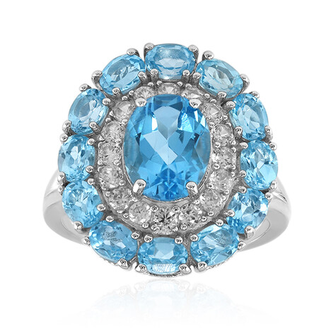 Schweizblauer Topas-Silberring