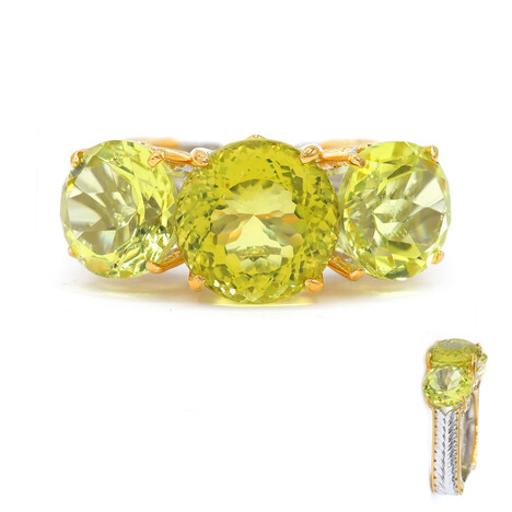 Ouro Verde-Quarz-Silberring (Gems en Vogue)