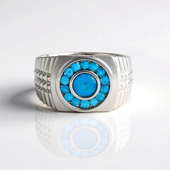 Anello in argento con Apatite Blu Neon