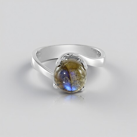 Anello in argento con Labradorite Blu Maniry (KM by Juwelo)
