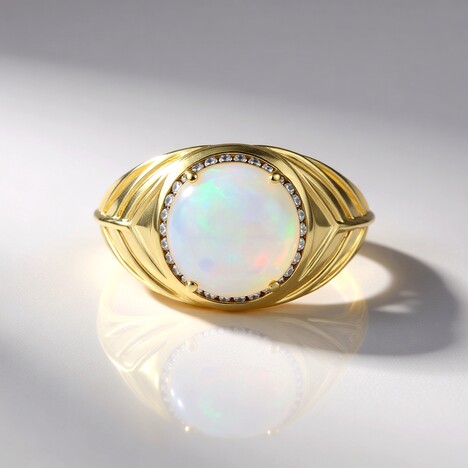 Anello in oro con Opale di Welo AAA (de Melo)