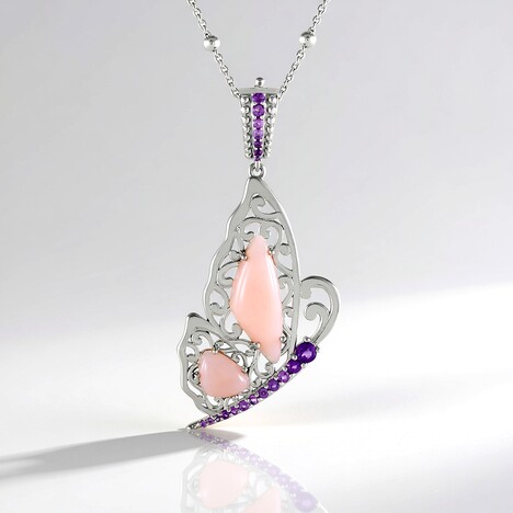 Collana in argento con Opale Rosa (Dallas Prince Designs)