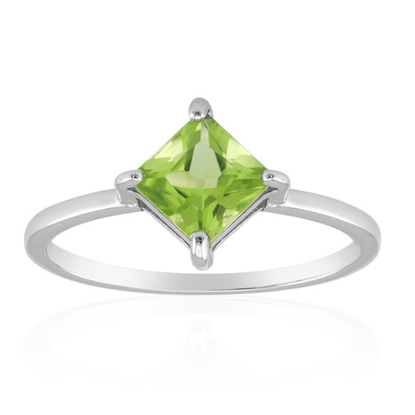 Anello in argento con Peridoto della Birmania