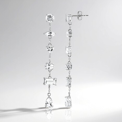 Orecchini in argento con Topazio Bianco