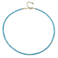 Collier en argent et Apatite bleu néon