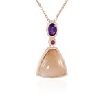 Collana in argento con Pietra di Luna Pesca (KM by Juwelo)