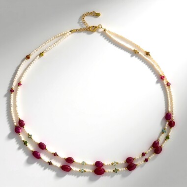 Collana in argento con Rubino del Madagascar (Riya)