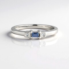 Anello in argento con Zaffiro Ceylon Blu
