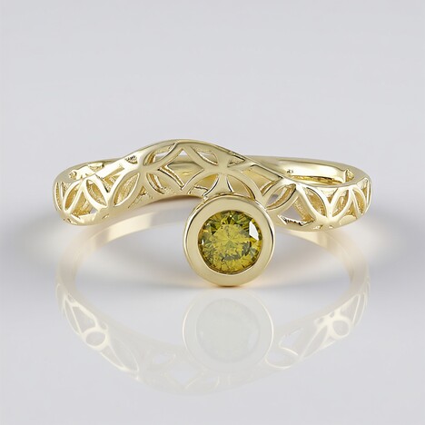 Anello in oro con Diamante Giallo I2 (Ornaments by de Melo)