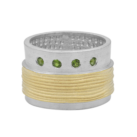 Russischer Diopsid-Silberring (MONOSONO COLLECTION)