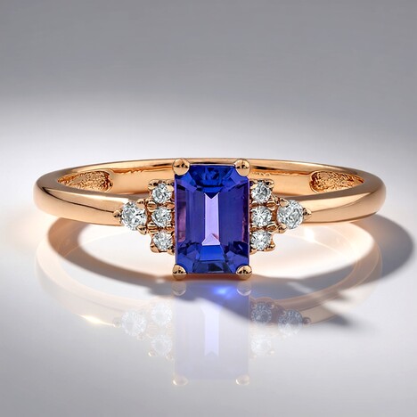 Anello in oro con Tanzanite AAA