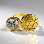 Anello in argento con Diaspro Bianco