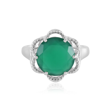 Zilveren ring met een Groene onyx (Adela Silber)