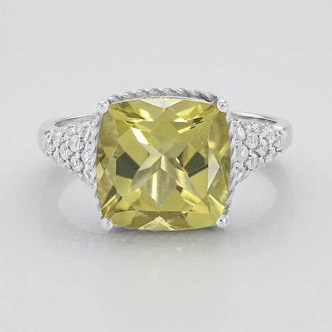 Anello in argento con Quarzo Oliva