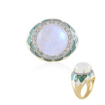 Bague en argent et Pierre de Lune arc-en-ciel (Adela Silber)