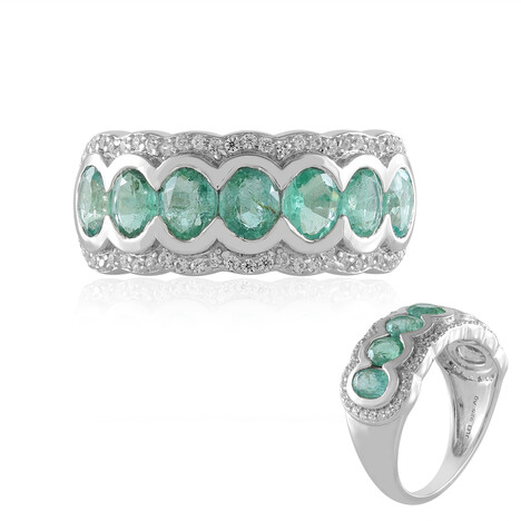Colombian Emerald Silver Ring