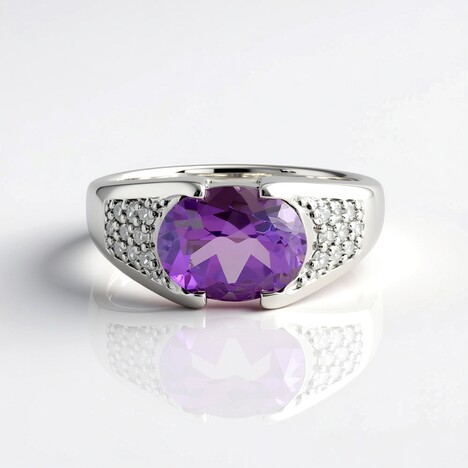 Bague en argent et Quartz azur