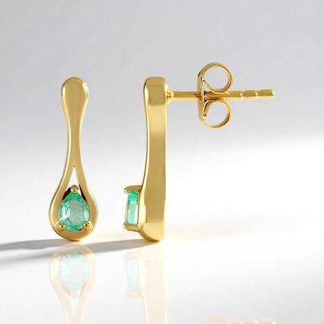 Orecchini in argento con Smeraldo Colombiano