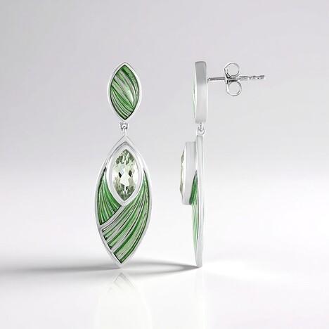 Orecchini in argento con Ametista Verde (Adela Silber)