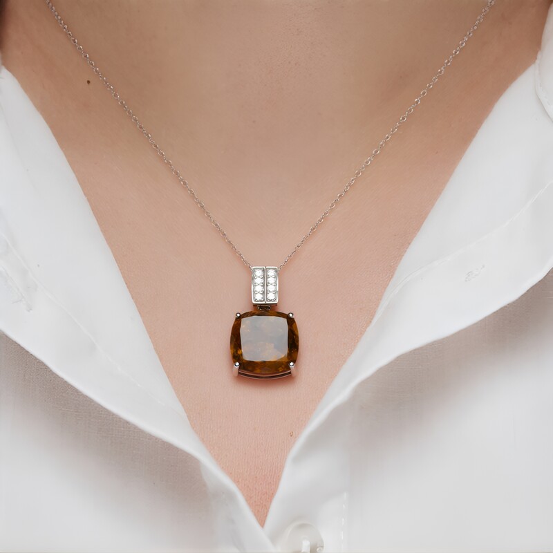 Dinosaurier-Quarz-Silberanhänger