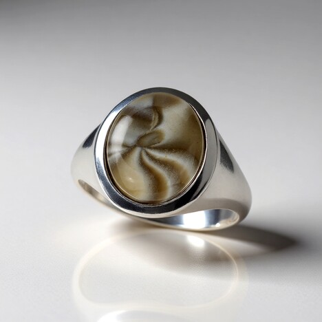 Bague en argent et Pierre de feu (dagen)
