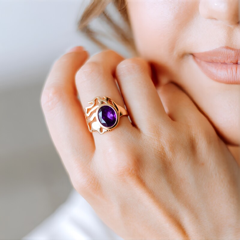 Amethyst-Silberring (MONOSONO COLLECTION)