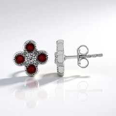 Orecchini in argento con Rubino Tanzania (Adela Silber)