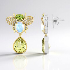 Orecchini in argento con Quarzo Ouro Verde