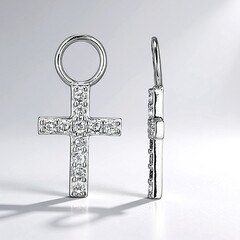 Coppia di ciondoli in argento con Topazio Bianco