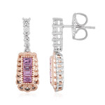 Pendientes en plata con Zafiro rosa de Madagascar (Gems en Vogue)