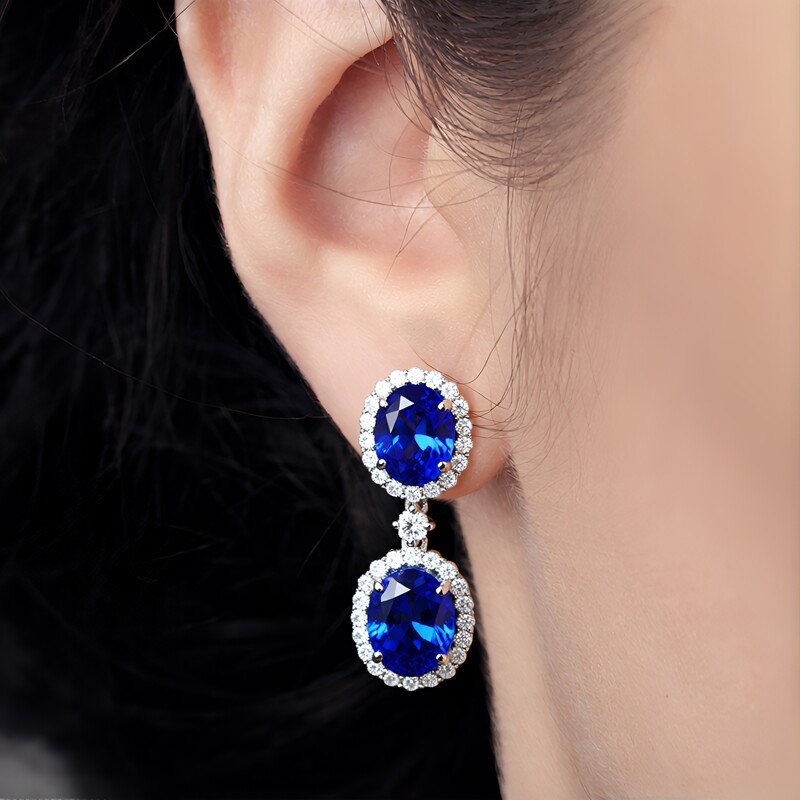 AAA-Tansanit-Goldohrringe (CIRARI)