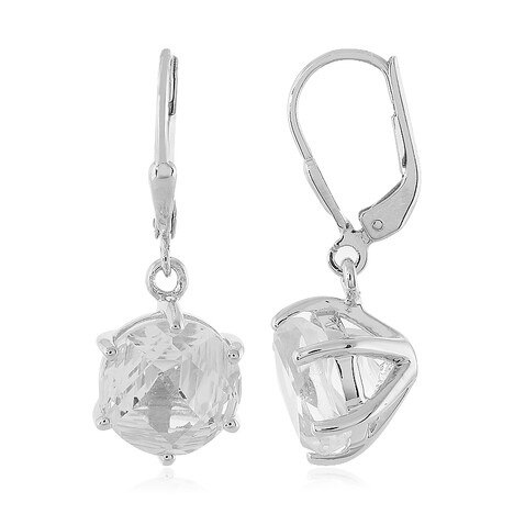 White Quartz Silver Earrings